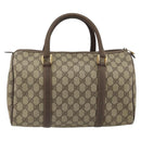GUCCI GG Supreme Mini Boston Bag PVC Leather Beige Gold Tone Auth ep15153-2