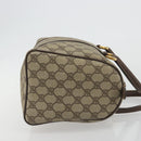 GUCCI GG Supreme Mini Boston Bag PVC Leather Beige Gold Tone Auth ep15153-3