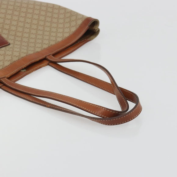CELINE Macadam Tote Bag PVC Leather Beige Brown Auth ep15154