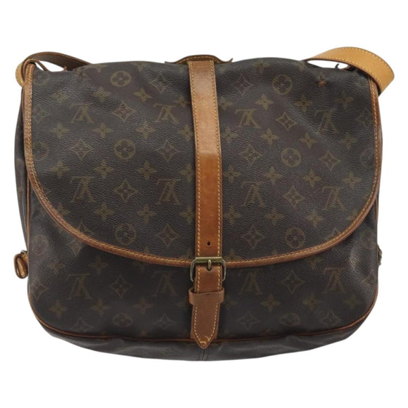 LOUIS VUITTON Monogram Saumur 35 Shoulder Bag M42254 LV Auth ep15155