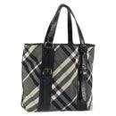 BURBERRY Nova Check Tote Bag Nylon Black Silver Auth ep15157-1