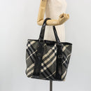 BURBERRY Nova Check Tote Bag Nylon Black Silver Auth ep15157-23