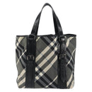 BURBERRY Nova Check Tote Bag Nylon Black Silver Auth ep15157-13
