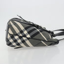 BURBERRY Nova Check Tote Bag Nylon Black Silver Auth ep15157-3
