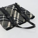 BURBERRY Nova Check Tote Bag Nylon Black Silver Auth ep15157-6