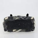 BURBERRY Nova Check Tote Bag Nylon Black Silver Auth ep15157-5