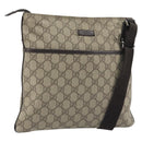 GUCCI GG Supreme Shoulder Bag PVC Leather Beige Silver 141626 Auth ep15158-1