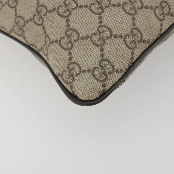 GUCCI GG Supreme Shoulder Bag PVC Leather Beige Silver 141626 Auth ep15158