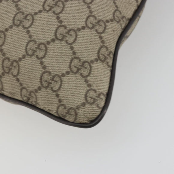 GUCCI GG Supreme Shoulder Bag PVC Leather Beige Silver 141626 Auth ep15158