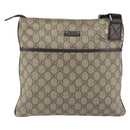 GUCCI GG Supreme Shoulder Bag PVC Leather Beige Silver 141626 Auth ep15158-13