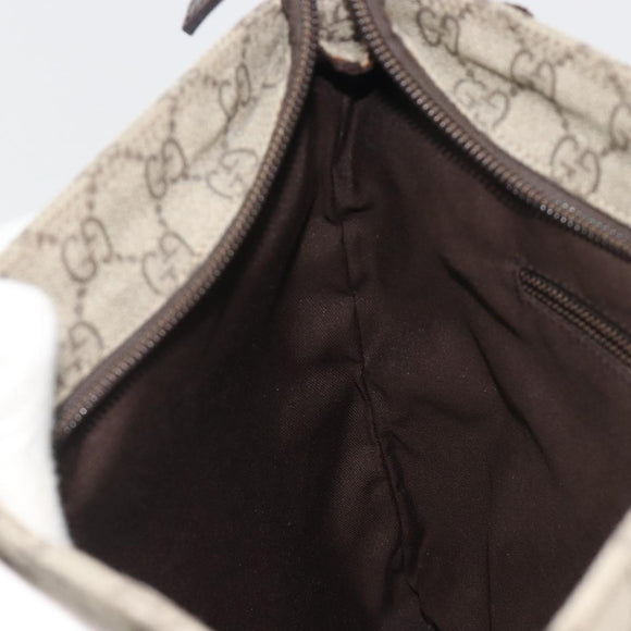 GUCCI GG Supreme Shoulder Bag PVC Leather Beige Silver 141626 Auth ep15158