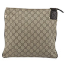 GUCCI GG Supreme Shoulder Bag PVC Leather Beige Silver 141626 Auth ep15158-2