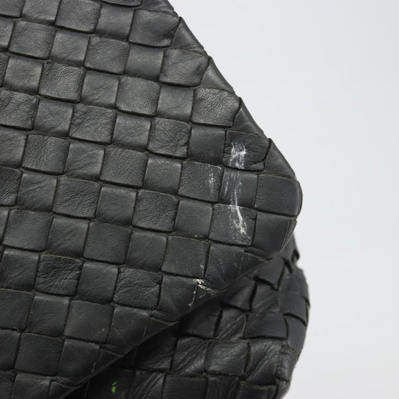 BOTTEGA VENETA INTRECCIATO Shoulder Bag Leather Black Auth ep15159