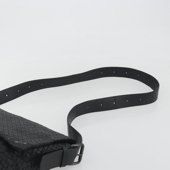 BOTTEGA VENETA INTRECCIATO Shoulder Bag Leather Black Auth ep15159