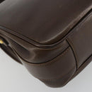 GUCCI Hand Bag Leather Brown Gold Tone Auth ep15160-13