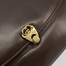 GUCCI Hand Bag Leather Brown Gold Tone Auth ep15160-14