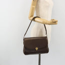 GUCCI Hand Bag Leather Brown Gold Tone Auth ep15160-25