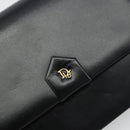 Christian Dior Chain Shoulder Bag Leather Black Gold Tone Auth ep15162-17