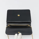 Christian Dior Chain Shoulder Bag Leather Black Gold Tone Auth ep15162-10