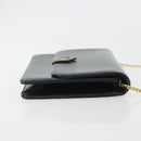 Christian Dior Chain Shoulder Bag Leather Black Gold Tone Auth ep15162-3