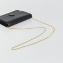 Christian Dior Chain Shoulder Bag Leather Black Gold Tone Auth ep15162-7