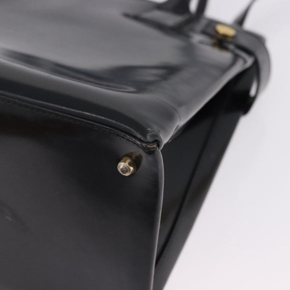 GUCCI Hand Bag Patent 2way Black Gold Tone 000 2404 0503 Auth ep15163