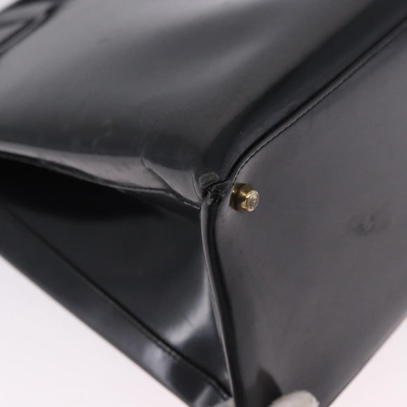 GUCCI Hand Bag Patent 2way Black Gold Tone 000 2404 0503 Auth ep15163