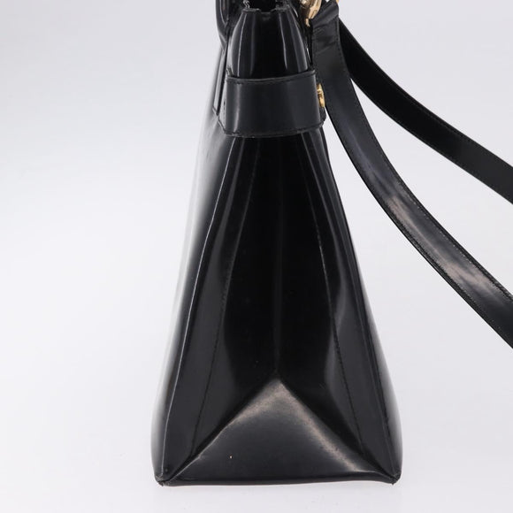 GUCCI Hand Bag Patent 2way Black Gold Tone 000 2404 0503 Auth ep15163