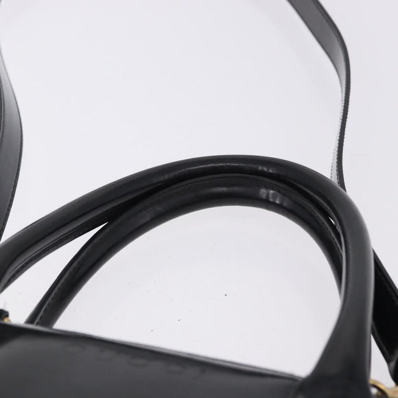 GUCCI Hand Bag Patent 2way Black Gold Tone 000 2404 0503 Auth ep15163