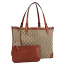GUCCI GG Canvas Tote Bag Beige Red 247209 Auth ep15164-1