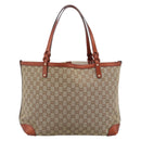 GUCCI GG Canvas Tote Bag Beige Red 247209 Auth ep15164-3
