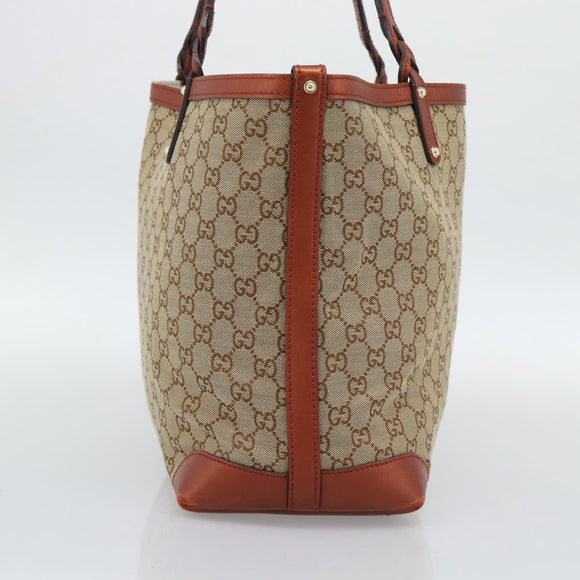 GUCCI GG Canvas Tote Bag Beige Red 247209 Auth ep15164
