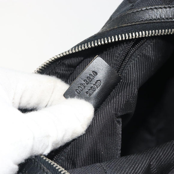 GUCCI GG Canvas Shoulder Bag Black Silver 001 3814 Auth ep15165A