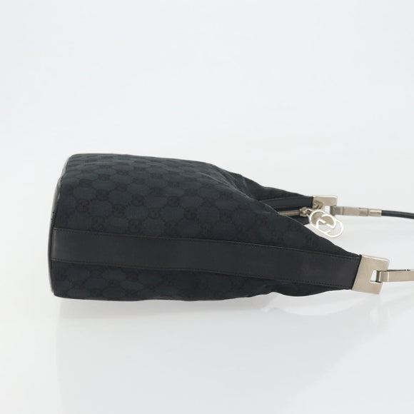 GUCCI GG Canvas Shoulder Bag Black Silver 001 3814 Auth ep15165A