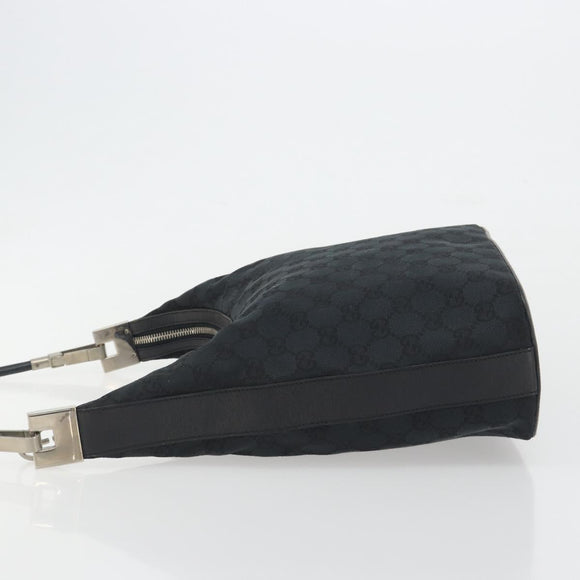 GUCCI GG Canvas Shoulder Bag Black Silver 001 3814 Auth ep15165A
