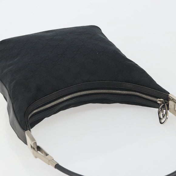 GUCCI GG Canvas Shoulder Bag Black Silver 001 3814 Auth ep15165A
