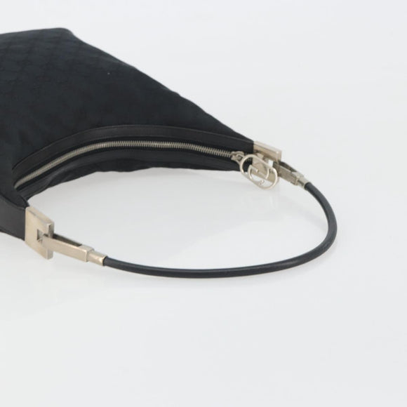 GUCCI GG Canvas Shoulder Bag Black Silver 001 3814 Auth ep15165A