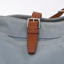 HERMES Marwali GM Shoulder Bag Canvas Light Blue Silver Auth ep15167-14