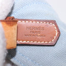 HERMES Marwali GM Shoulder Bag Canvas Light Blue Silver Auth ep15167-21