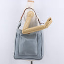 HERMES Marwali GM Shoulder Bag Canvas Light Blue Silver Auth ep15167-23