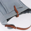 HERMES Marwali GM Shoulder Bag Canvas Light Blue Silver Auth ep15167-6