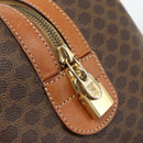 CELINE Macadam Boston Bag PVC Leather Brown Gold Tone Auth ep15169-18