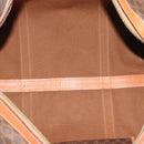 CELINE Macadam Boston Bag PVC Leather Brown Gold Tone Auth ep15169-11