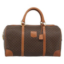 CELINE Macadam Boston Bag PVC Leather Brown Gold Tone Auth ep15169-13