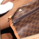 CELINE Macadam Boston Bag PVC Leather Brown Gold Tone Auth ep15169-22