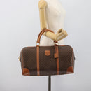 CELINE Macadam Boston Bag PVC Leather Brown Gold Tone Auth ep15169-24