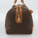 CELINE Macadam Boston Bag PVC Leather Brown Gold Tone Auth ep15169-3