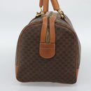 CELINE Macadam Boston Bag PVC Leather Brown Gold Tone Auth ep15169-4