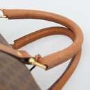 CELINE Macadam Boston Bag PVC Leather Brown Gold Tone Auth ep15169-8