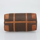CELINE Macadam Boston Bag PVC Leather Brown Gold Tone Auth ep15169-5